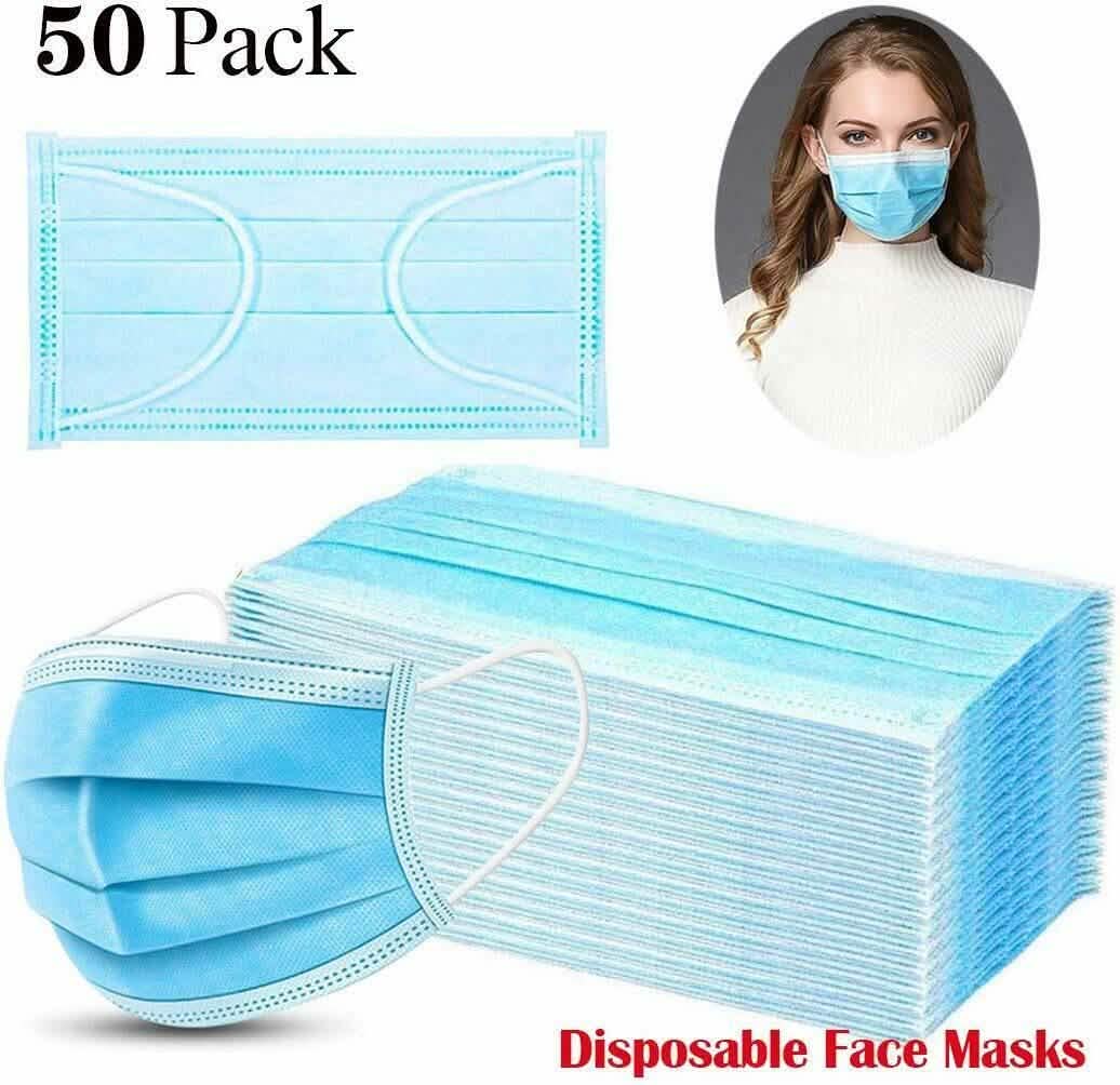 Lot de masques jetables 3 plis non médicaux hygiéniques chirurgicaux à boucles auriculaires