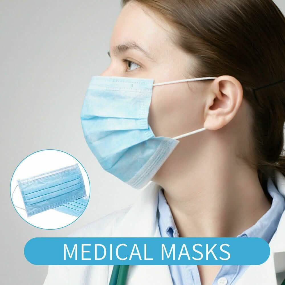 Lot de masques jetables 3 plis non médicaux hygiéniques chirurgicaux à boucles auriculaires