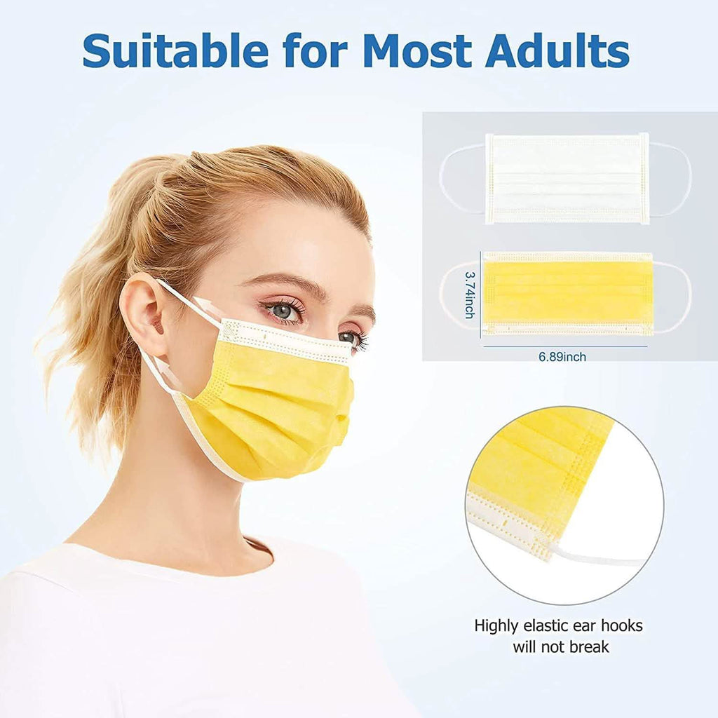 Masques jetables anti-poussière 3 plis non-tissés en forme de coupe avec boucle d'oreille élastique
