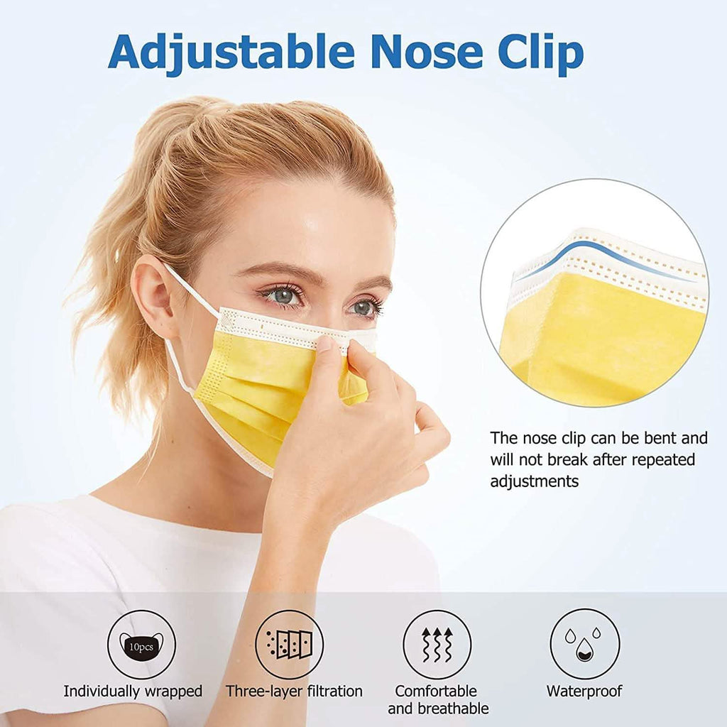 Masques jetables anti-poussière 3 plis non-tissés en forme de coupe avec boucle d'oreille élastique