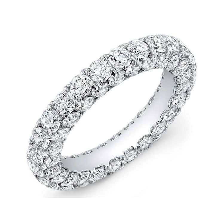 Bague éternité à 3 rangs en oxyde de zirconium