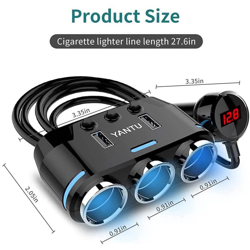 Prise allume-cigare triple