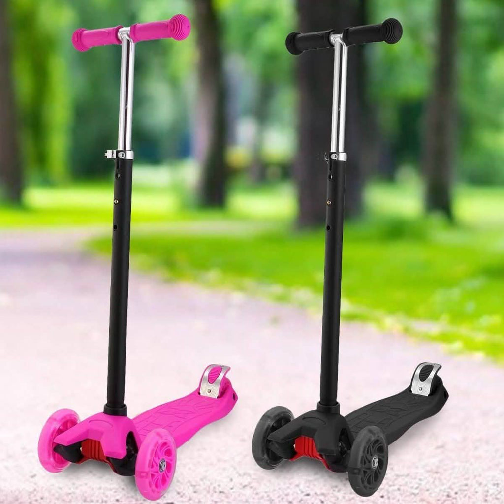 Trottinette 3 roues LED pour enfants, trottinette clignotante à hauteur réglable
