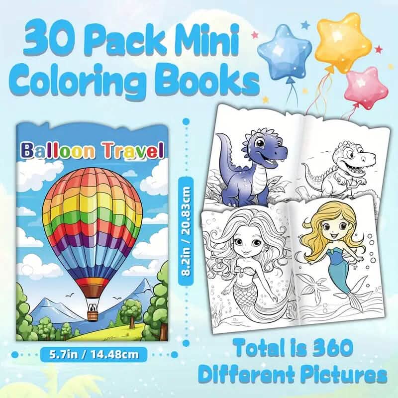 Lot de 30 : Mini-livres de coloriage pour enfants
