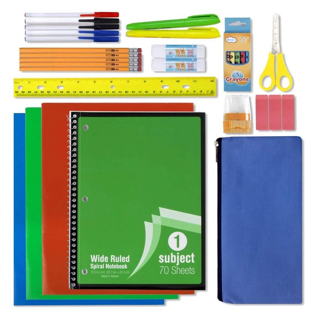 Ensemble de 30 fournitures scolaires