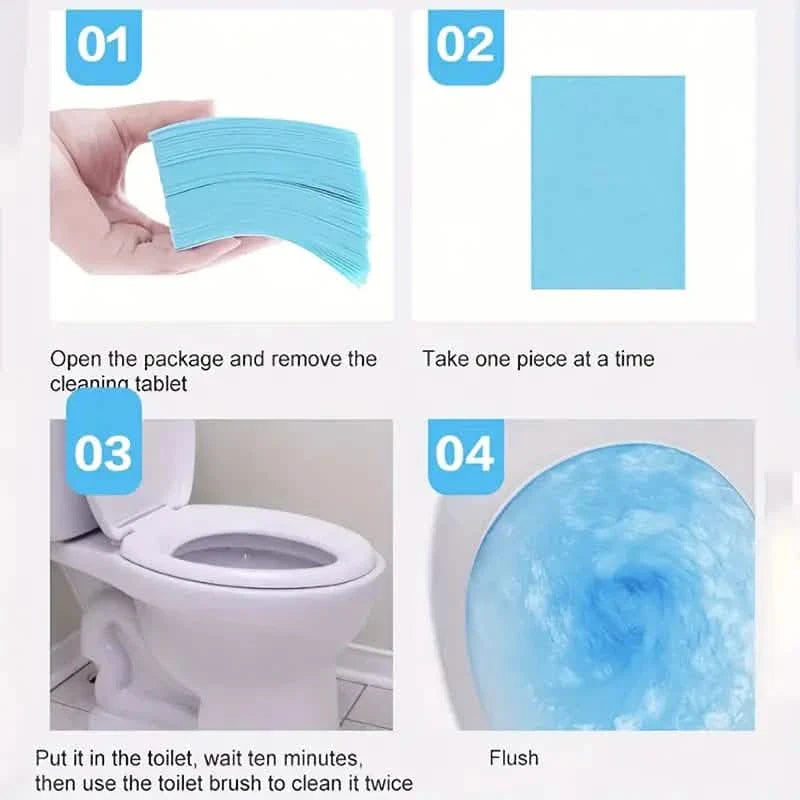 30 pièces : Pastilles nettoyantes WC et sols parfumées Jasmin bleu