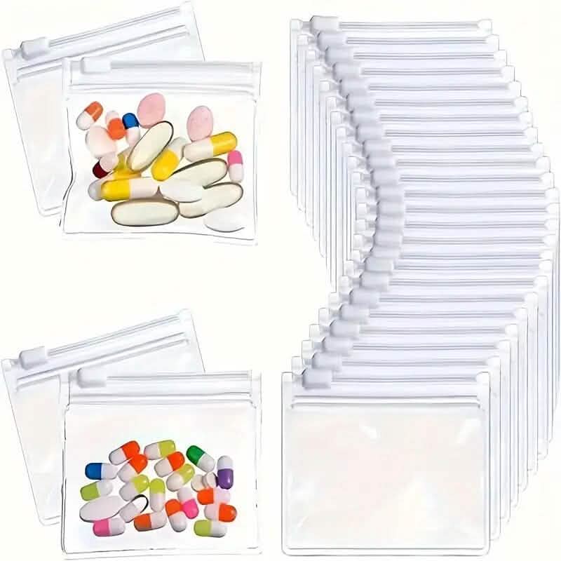 Lot de 30: Sacs à pilules réutilisables