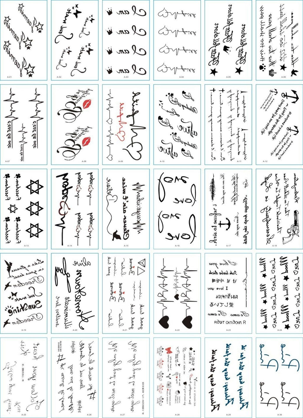 30 Pièces/set Petit Tatouage Temporaire Luxe Autocollant Dessin Coloré Fleur Mignon Tatouage Corporel Pour Enfants Adultes
