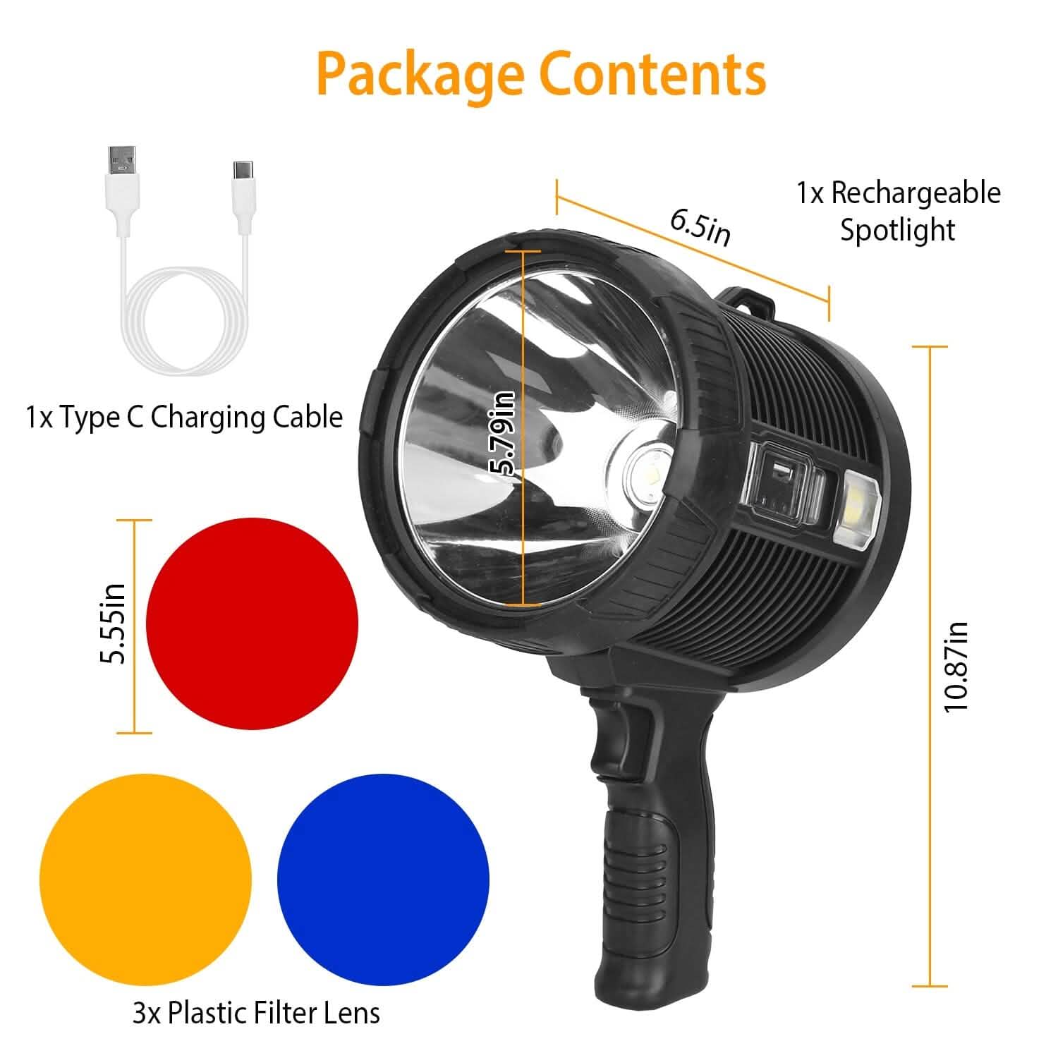 Lampe de poche LED rechargeable 3000 lumens
