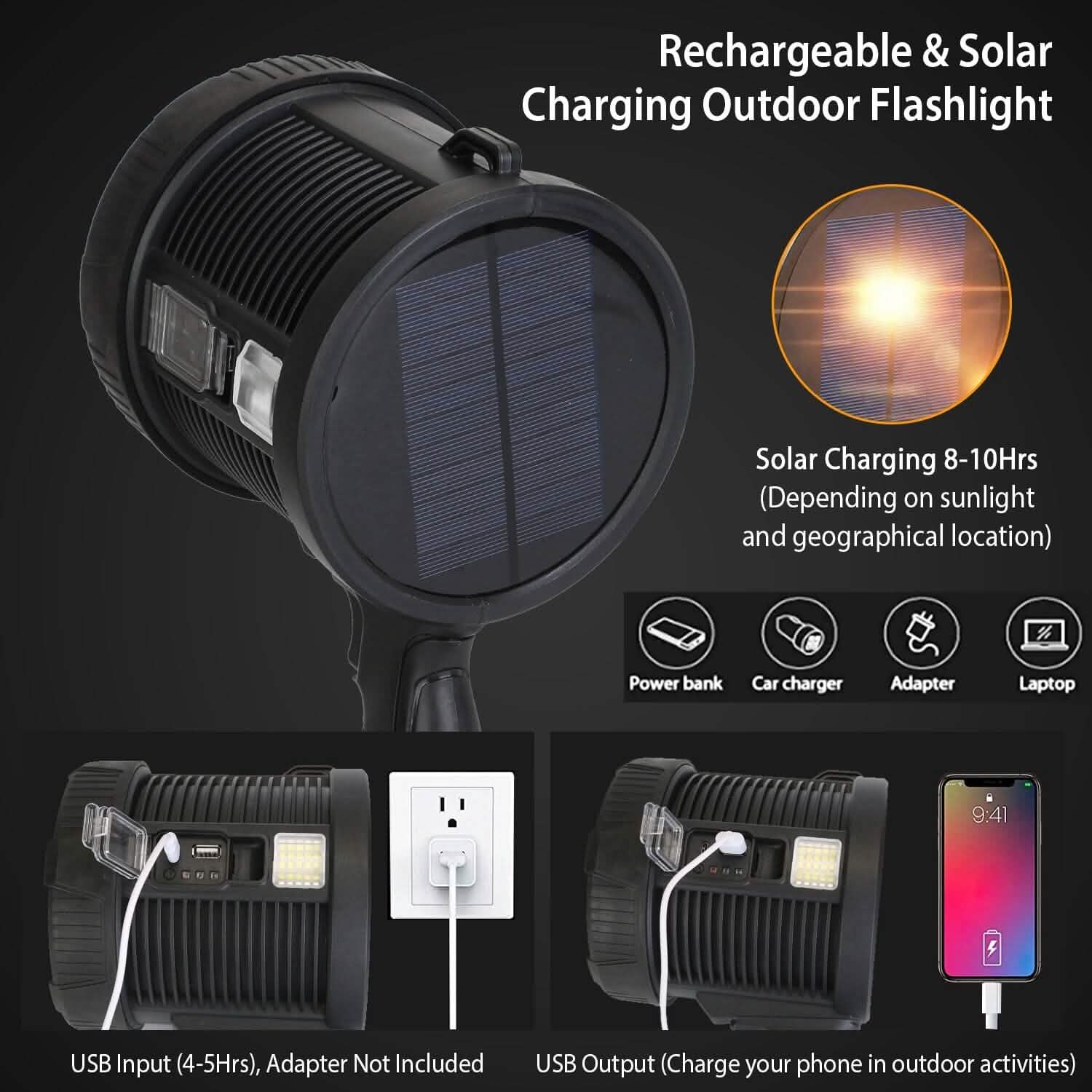 Lampe de poche LED rechargeable 3000 lumens