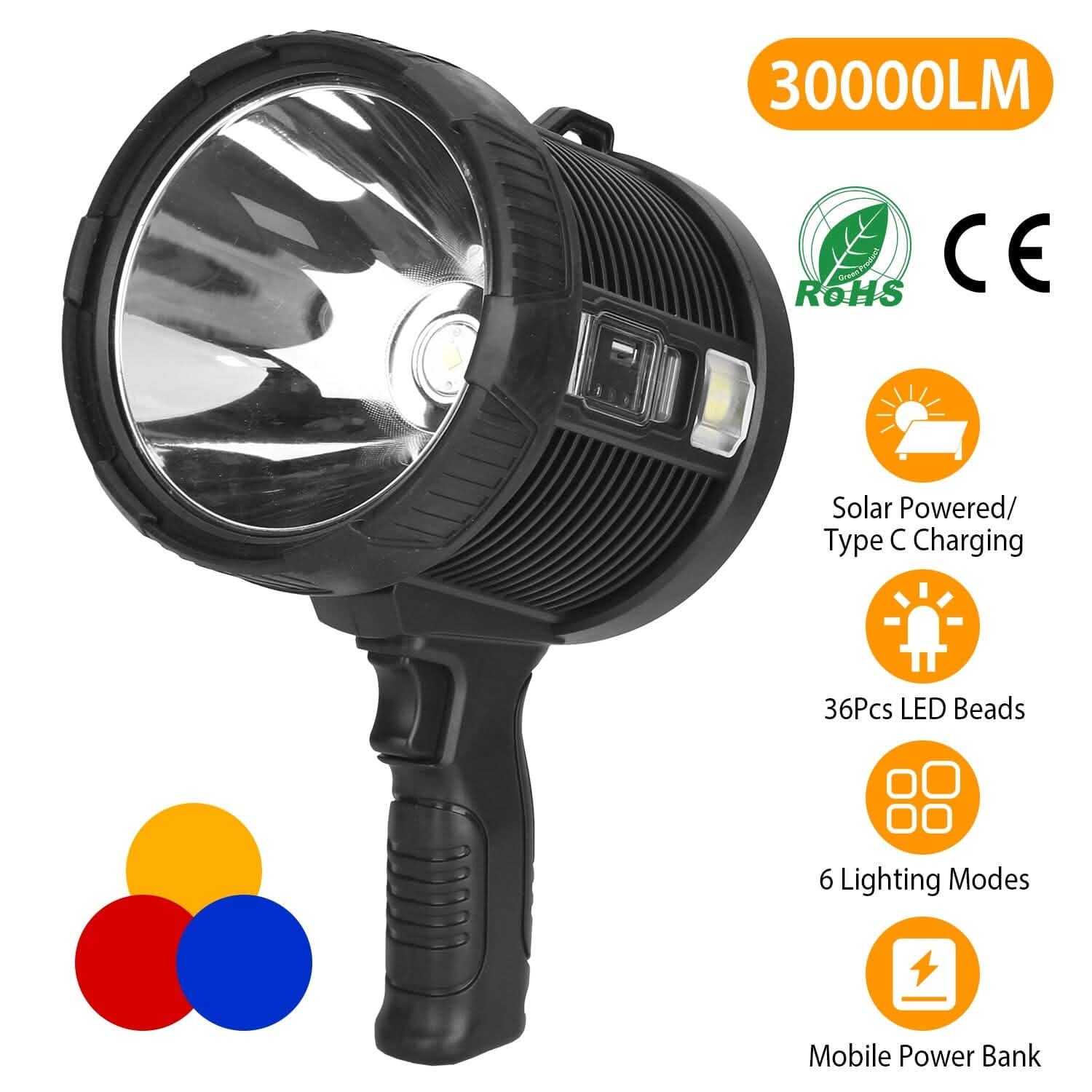 Lampe de poche LED rechargeable 3000 lumens