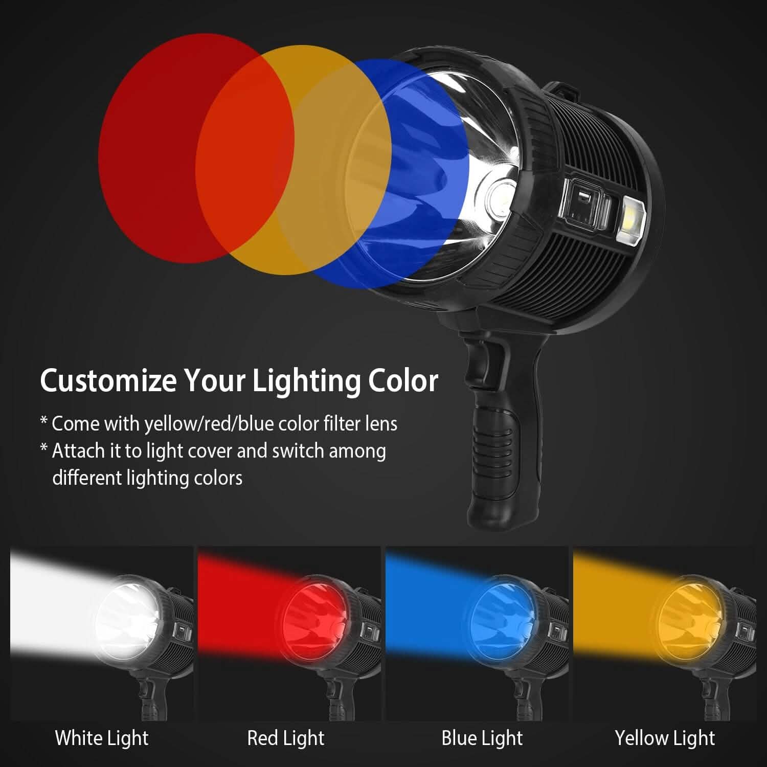 Lampe de poche LED rechargeable 3000 lumens