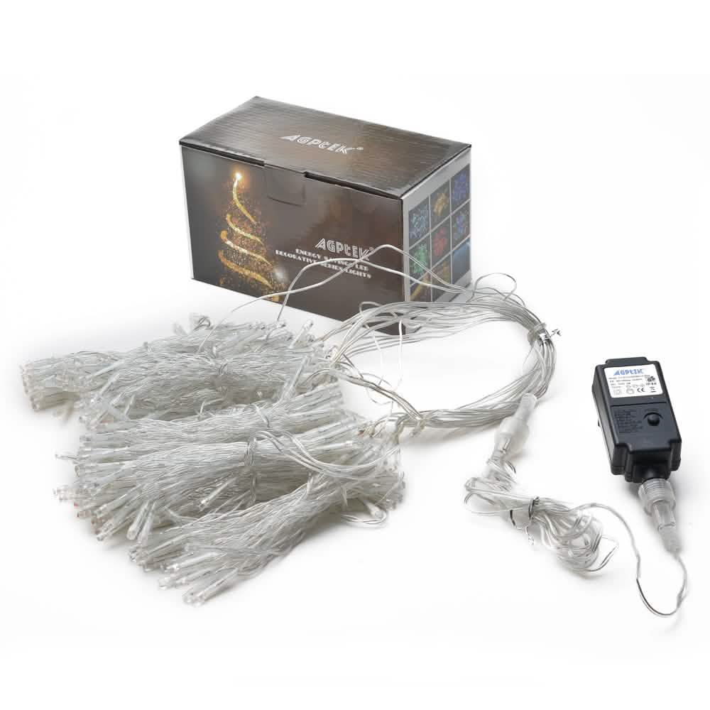 Guirlande Lumineuse à LED 300 Lumières Rideau Étoilé Blanc Chaud