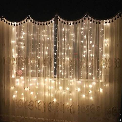Guirlande Lumineuse à LED 300 Lumières Rideau Étoilé Blanc Chaud