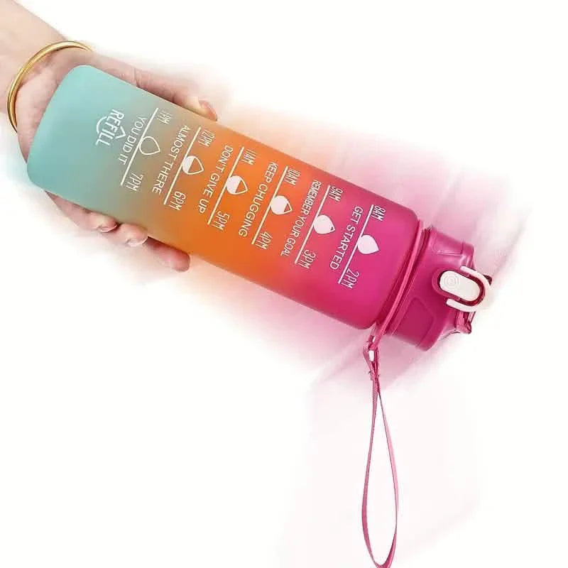 Bouteille d'eau givrée de 300 ml avec paille, couleur dégradée