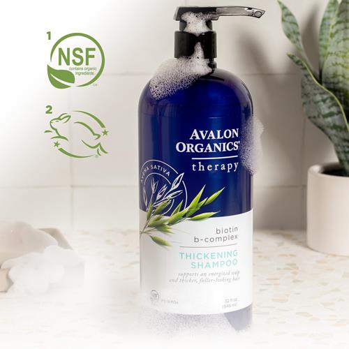 Shampooing Épaississant Biotin B-Complex Thérapie Avalon Organics, 946 ml
