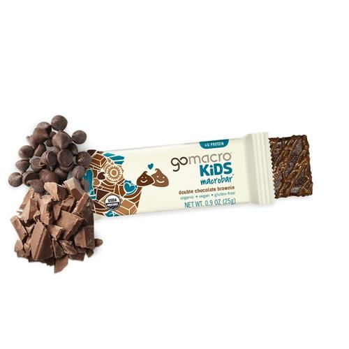 Gomacro Kids Macrobar Barres Tendres Biologiques et Véganes - Double Chocolat Brownie (Barres de 25 g, Paquet de 7)