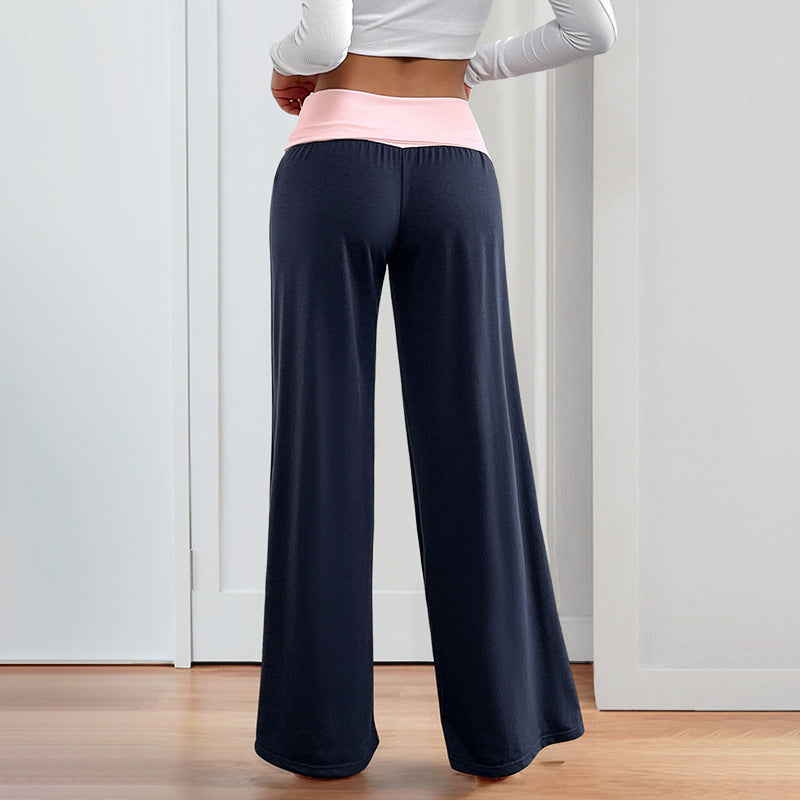 Pantalon patchwork large pour femme