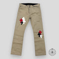 Pantalon chino Chrome Hearts à patch croisé, couleur tan