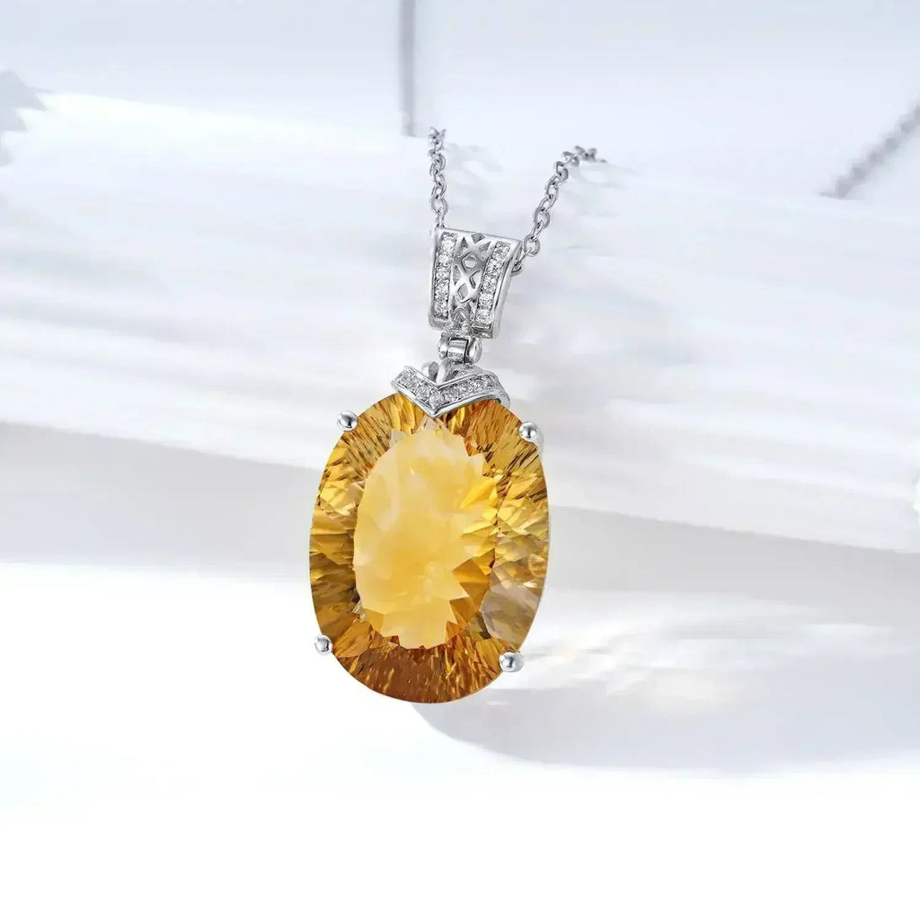 LuxeJewels™ – Collier Pendentif Citrine Solaris Gemdrop