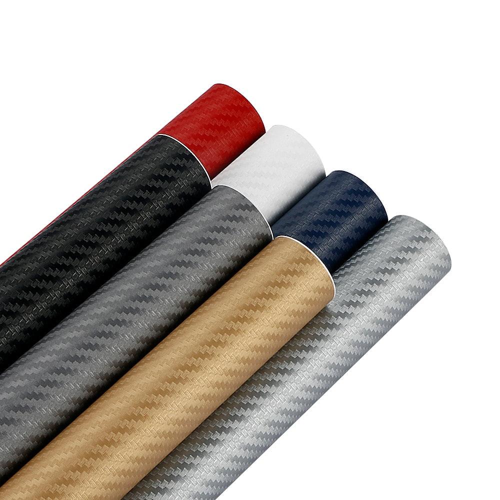 30cmx127cm 3D Fibre de Carbone Vinyle Voiture Wrap Film Rouleau Stickers Film Vinyle Fibre de Carbone Autocollant Moto Auto Styling Fibre de Carbone Vinyle Voiture Wrap Film Rouleau Stickers et Autocollant Moto Accessoires Automobiles