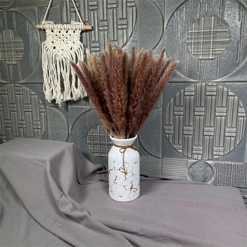 30 Pcs Bouquet de Fleurs de Massette Séchées Décoration Maison Mariage Table Flores Preservadas Herbe de la Pampa Décoration Naturelle en Roseau pour Chambre