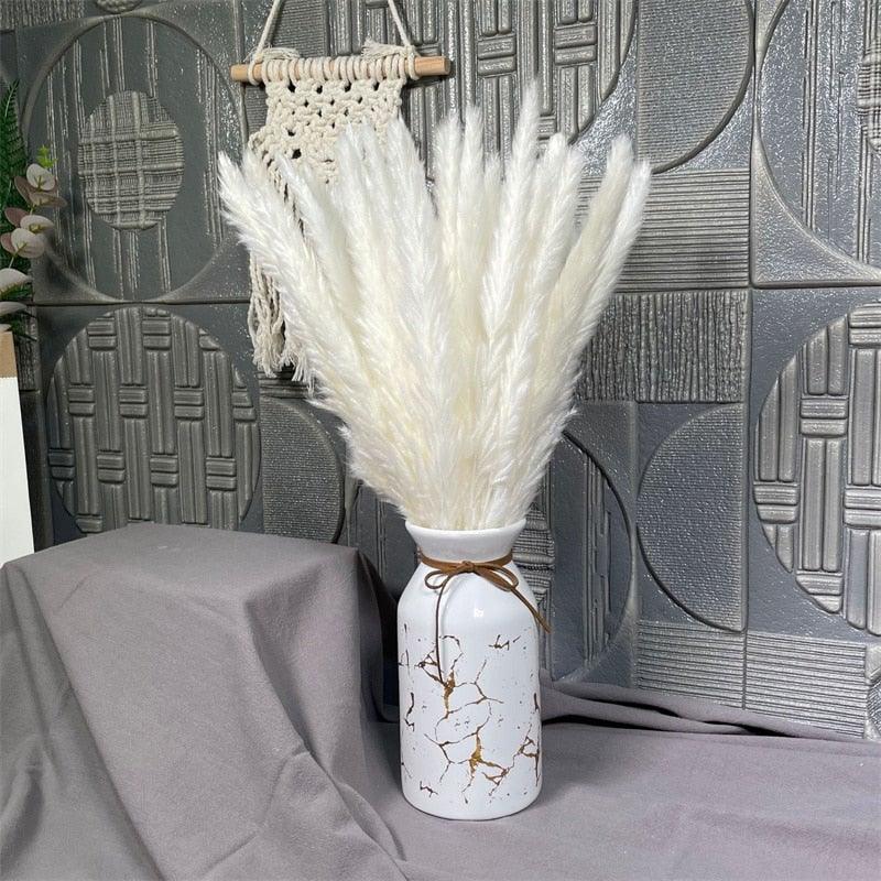 30 Pcs Bouquet de Fleurs de Massette Séchées Décoration Maison Mariage Table Flores Preservadas Herbe de la Pampa Décoration Naturelle en Roseau pour Chambre