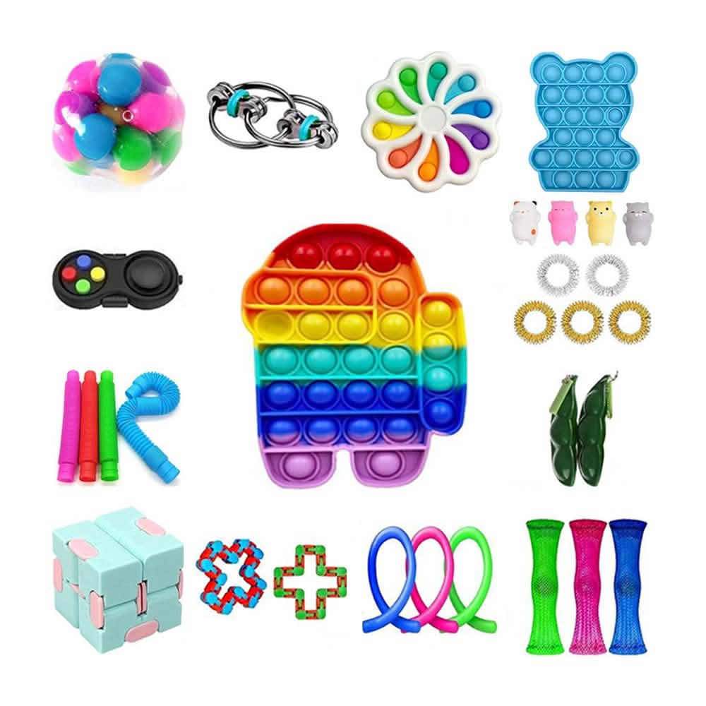Lot de 31 pièces : Kit de jouets sensoriels anti-stress pour enfants et adultes