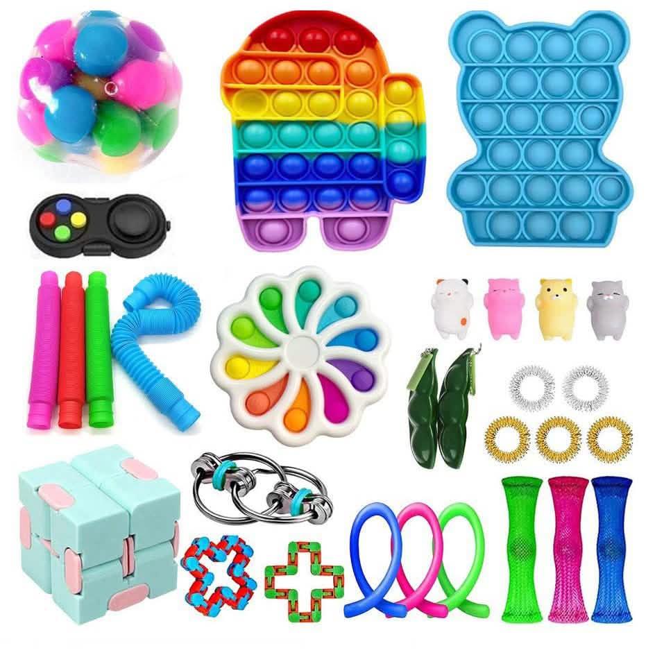 Lot de 31 pièces : Kit de jouets sensoriels anti-stress pour enfants et adultes