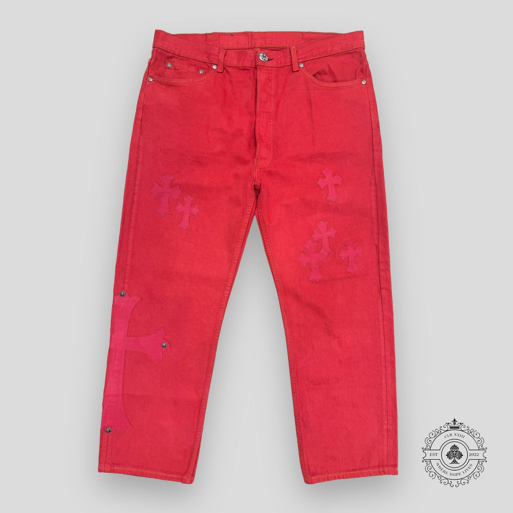 Jeans Chrome Hearts à patch Croix Rouge