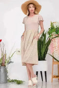 Robe Midi à Pois avec Manches Papillon et Poches Grande Taille - Femstylo