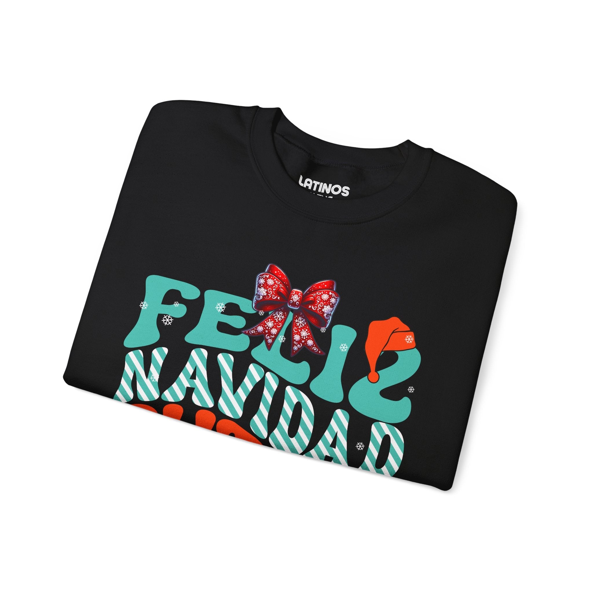 Feliz Navidad Putos ! Sweat-shirt col rond de Noël confortable | Fête latino 3 Couleurs