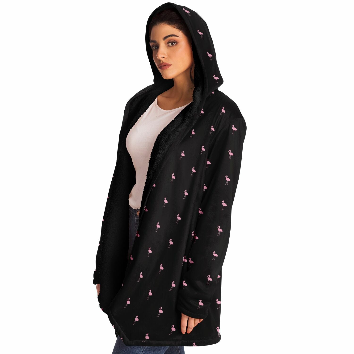 Sweat à capuche cape Flamingo Classique Noir