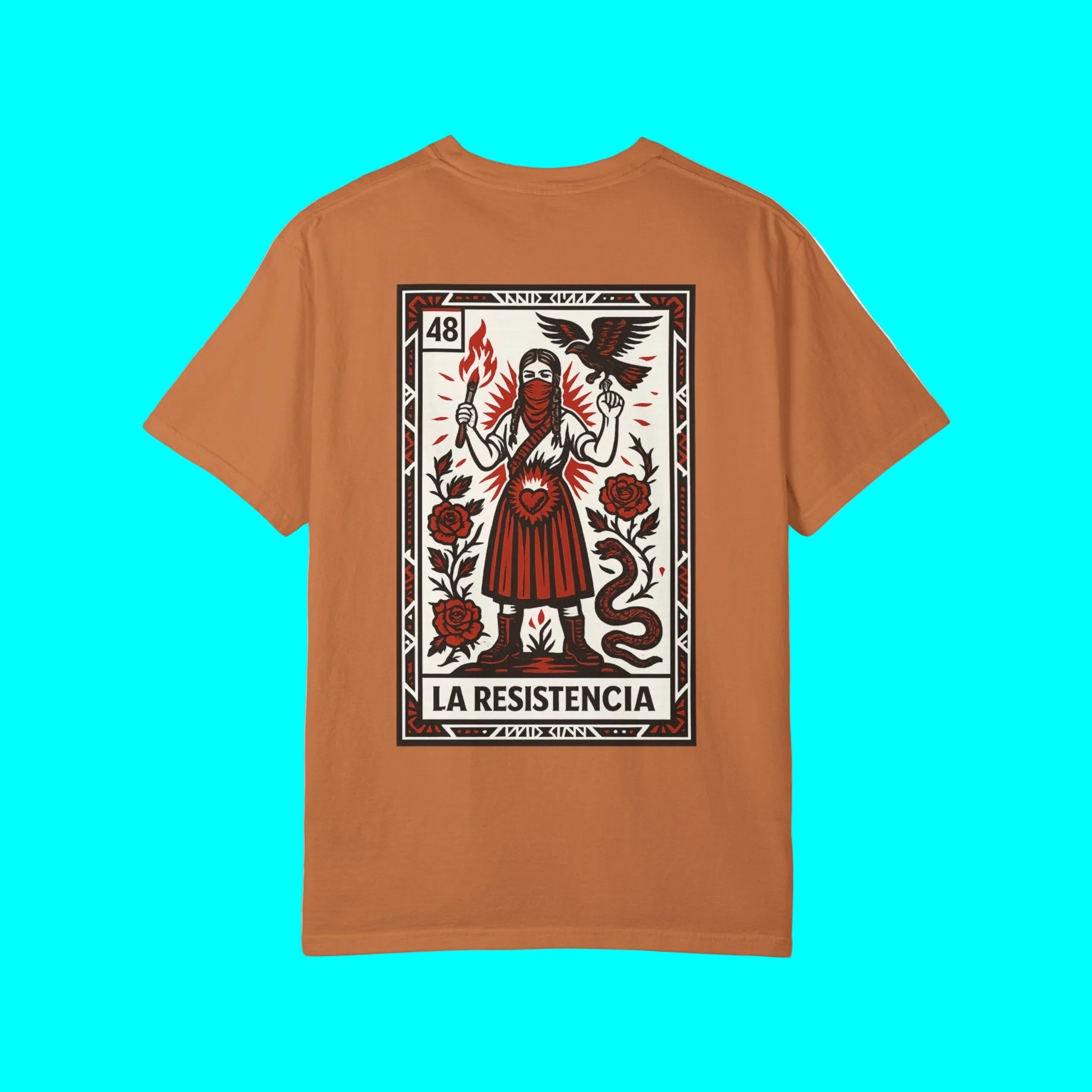 T-shirt double face La Resistencia | Chinga La Migra Édition Protestation Immigration Justice ICE | T-shirts viraux Fierté latine
