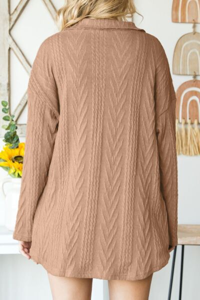 Veste femme rétro Camel à épaules tombantes et boutonnage intégral