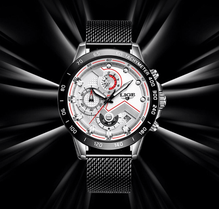 Montre Sport Étanche Homme Avec Bracelet En Acier Inoxydable Design Unique Cadeau Idéal Pour Votre Homme