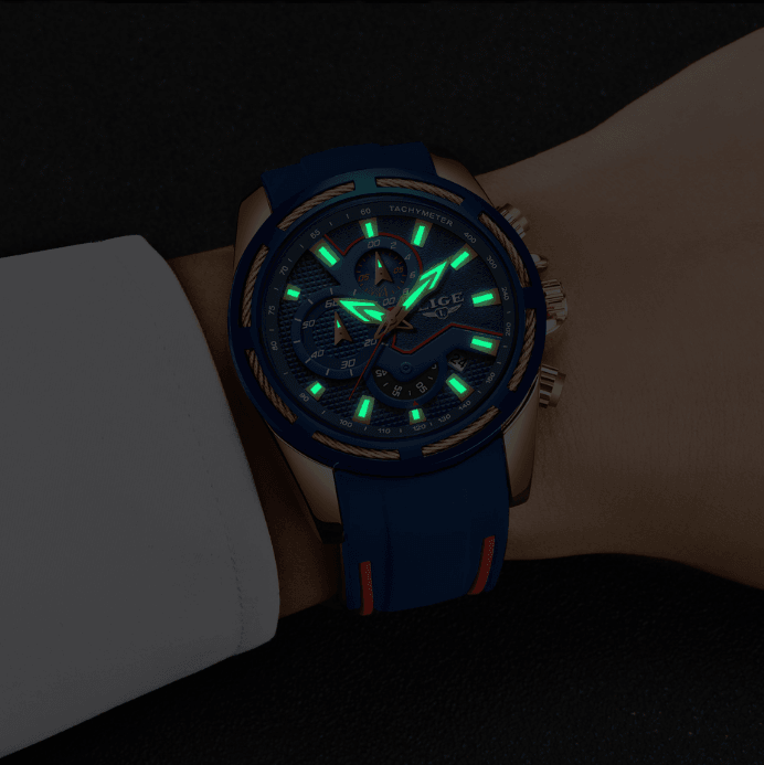 Montre moderne étanche pour homme avec bracelets en caoutchouc Montres multifonctions Design unique Cadeau parfait