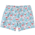 Short de bain Flamant bleu à motifs floraux