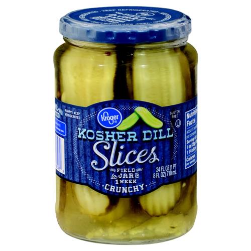 Kroger Kosher Rondelles de Cornichon Aneth pour Sandwich 710 ml