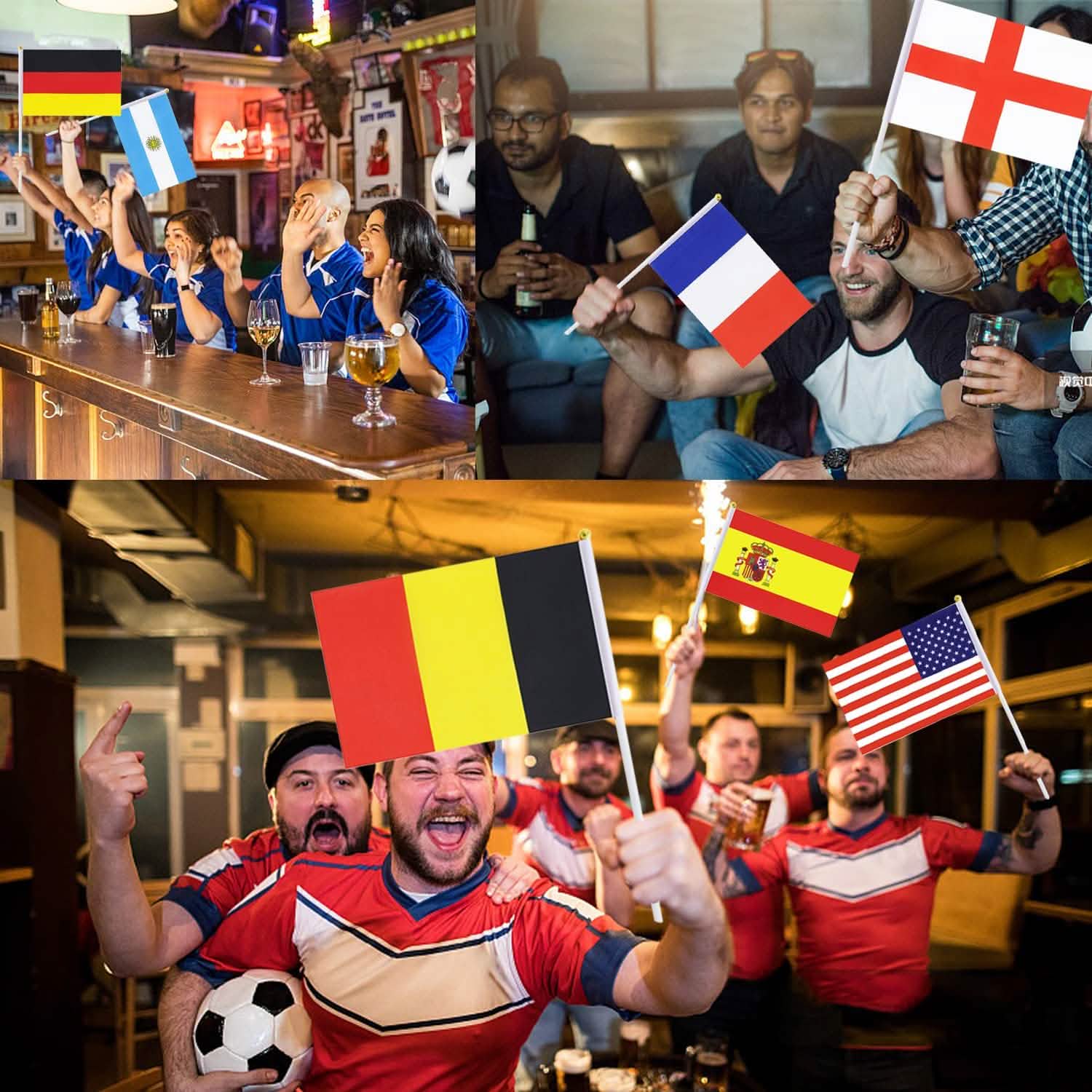 32 Pièces : Drapeaux des équipes nationales participant à la Coupe du monde 2022