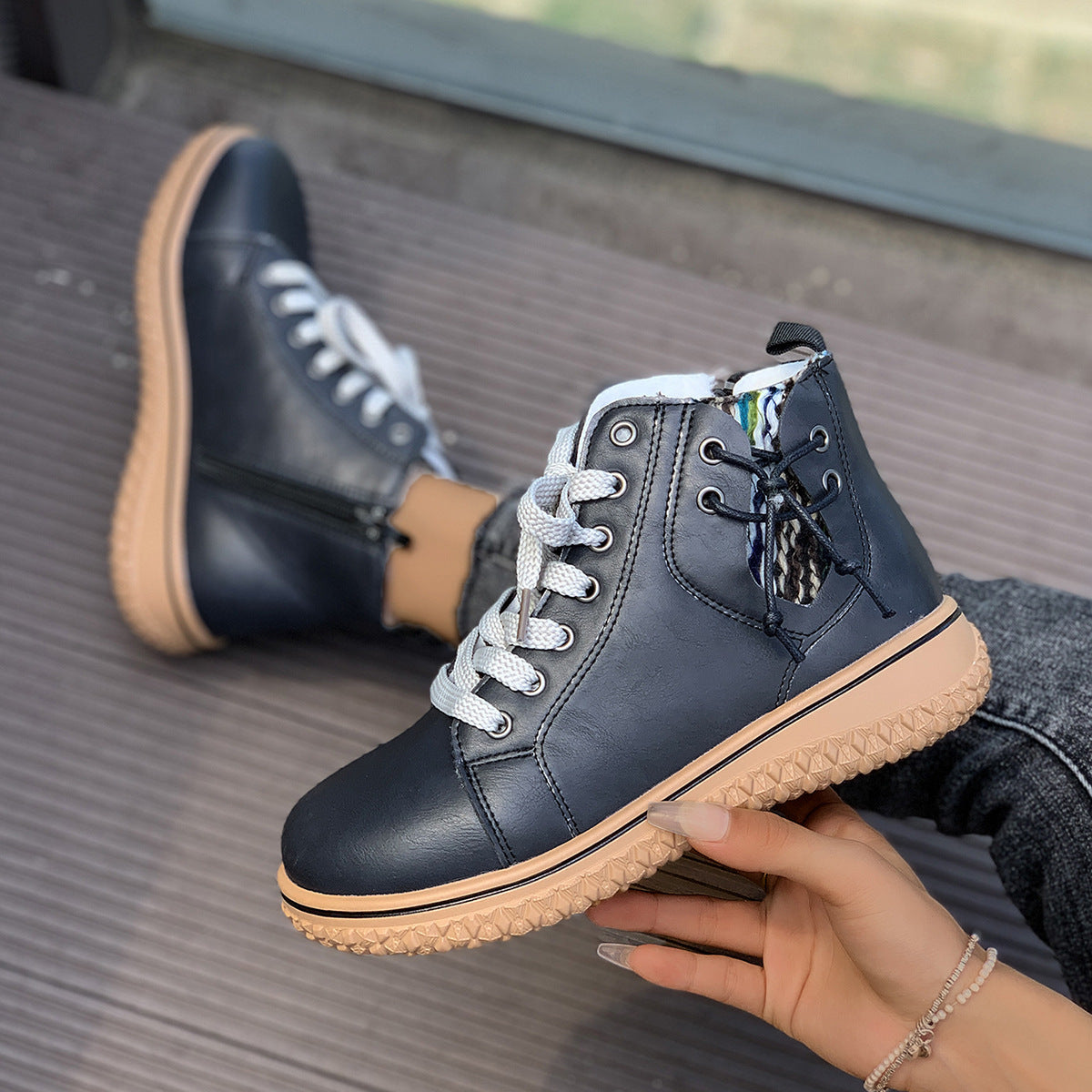 Bottes Martin FitiqueFit plates à talon pour femme
