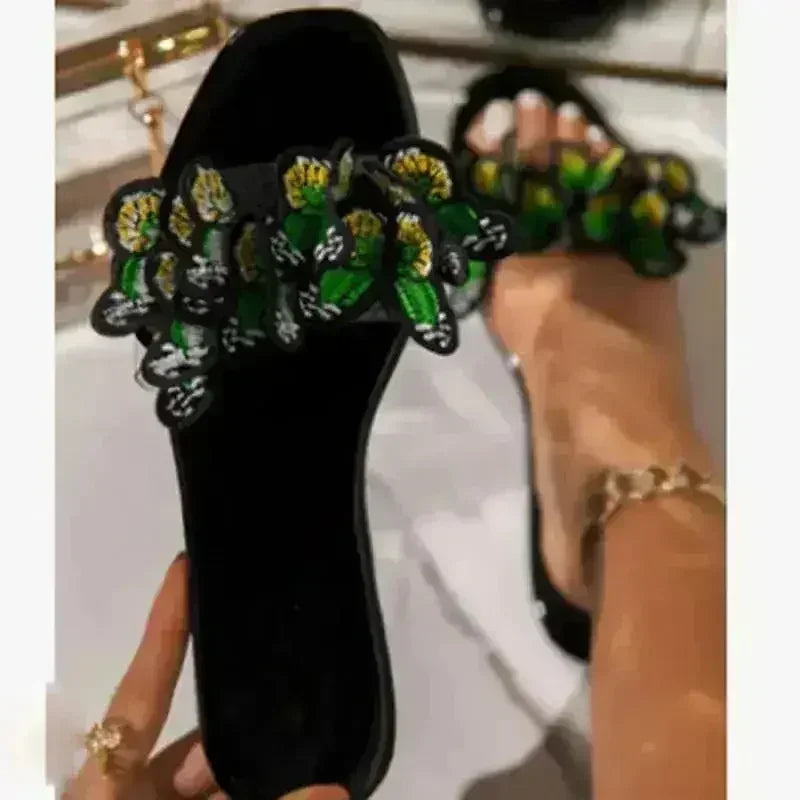 Sandales plates mode papillon 2021 pour l'extérieur