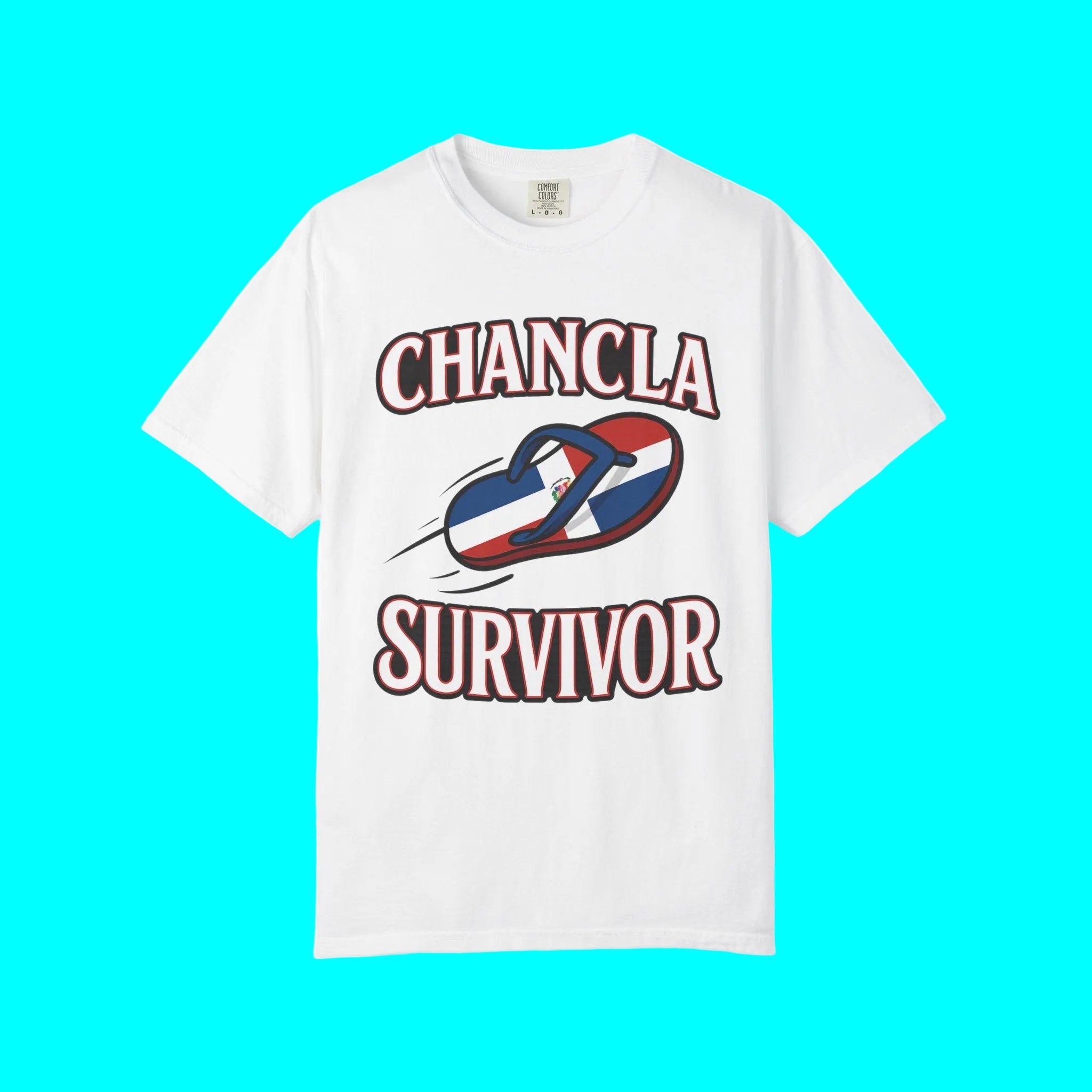 T-shirt survivant de la chancleta de la République Dominicaine | Design drôle de blague sur les chancletas Fierté latine T-shirts viraux amusants | R.D. | Unisexe