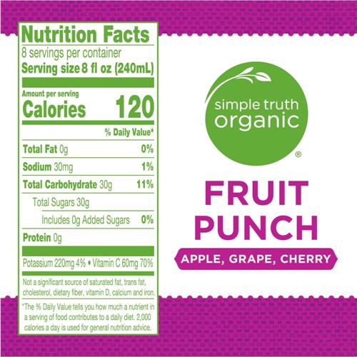 Boisson aux fruits biologique Simple Truth, 1,89 L