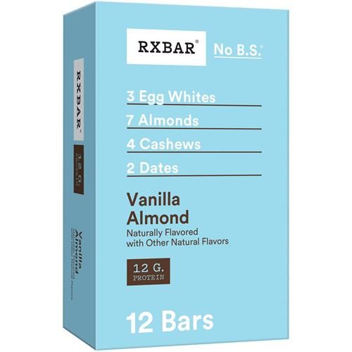 Barres protéinées Rxbar, En-cas protéiné, Barres d'en-cas, Amande Vanille, Boîte de 624 g (12 barres)