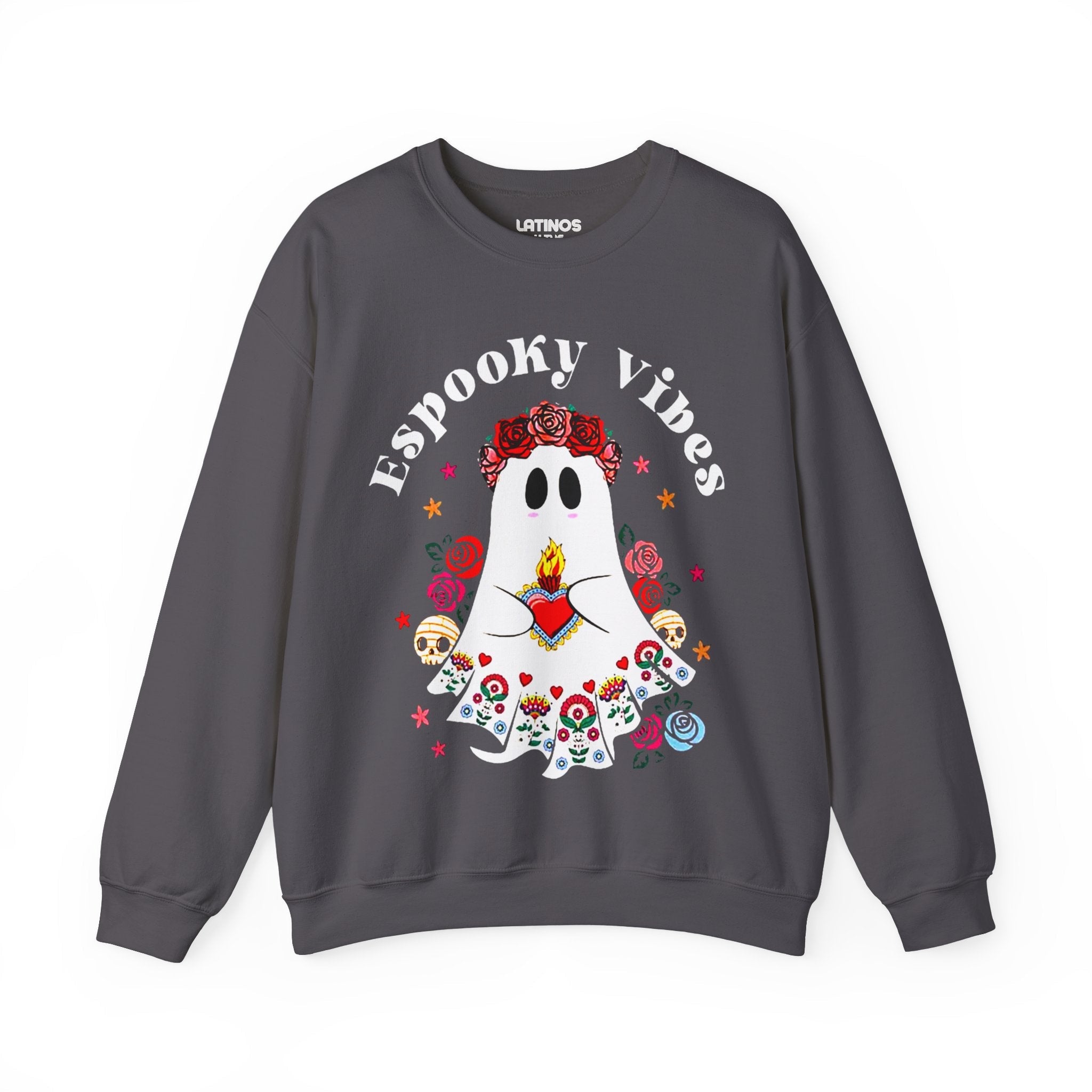 Espooky Vibes - Vibras Spooky Ghost Crewneck Sweater | Halloween, Boo Scary Spooky Horror Costume Latino | 3 couleurs - Unisexe