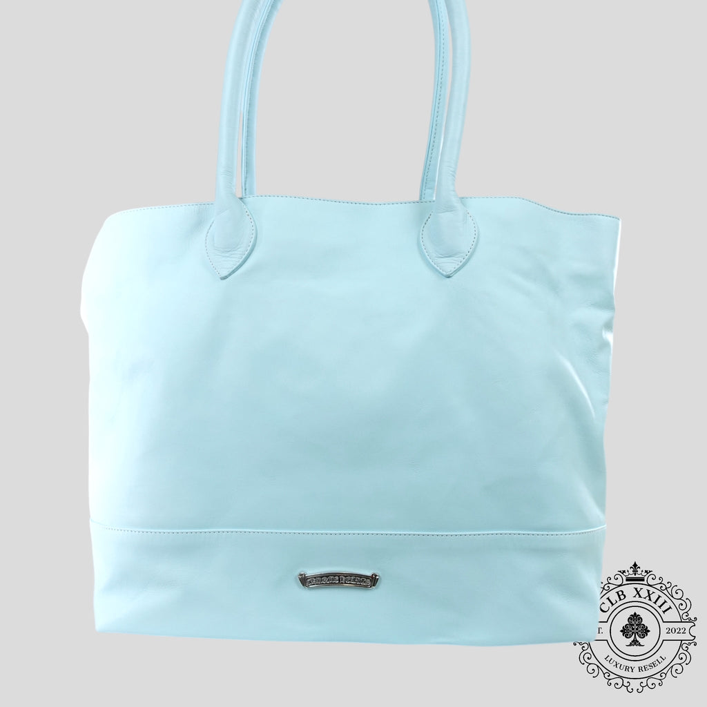 Sac fourre-tout en cuir Chrome Hearts avec étoile, couleur bleue