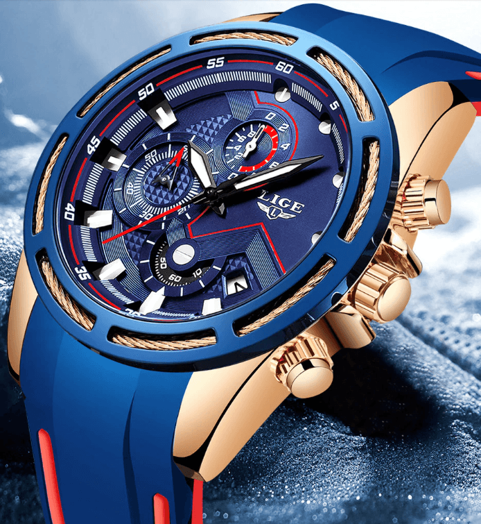 Montre moderne étanche pour homme avec bracelets en caoutchouc Montres multifonctions Design unique Cadeau parfait