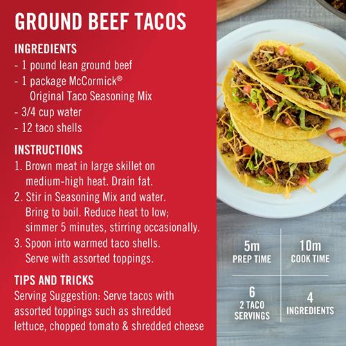 Mélange d'épices à tacos original McCormick, 28 g