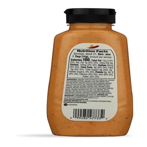 Mayonnaise biologique épicée à l'harissa Whole Foods Market, 317 g
